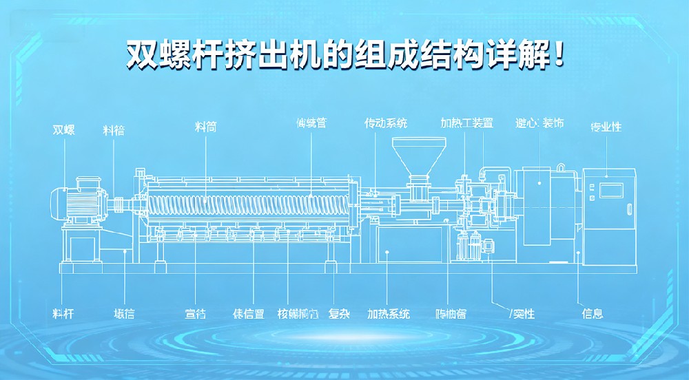 雙螺桿擠出機(jī)的組成結(jié)構(gòu)詳解！